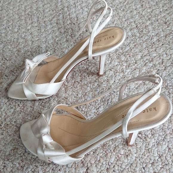 KATE SPADE NEW YORK 'ideal' slingback satin sandal size 7.5 - Picture 12 of 13